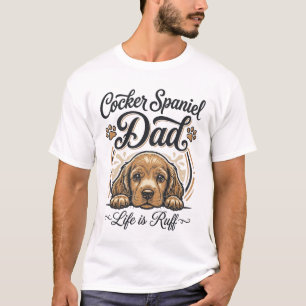 Cocker Spaniel Dad Life Is Ruff Vintage Dog Shirt_ T-Shirt