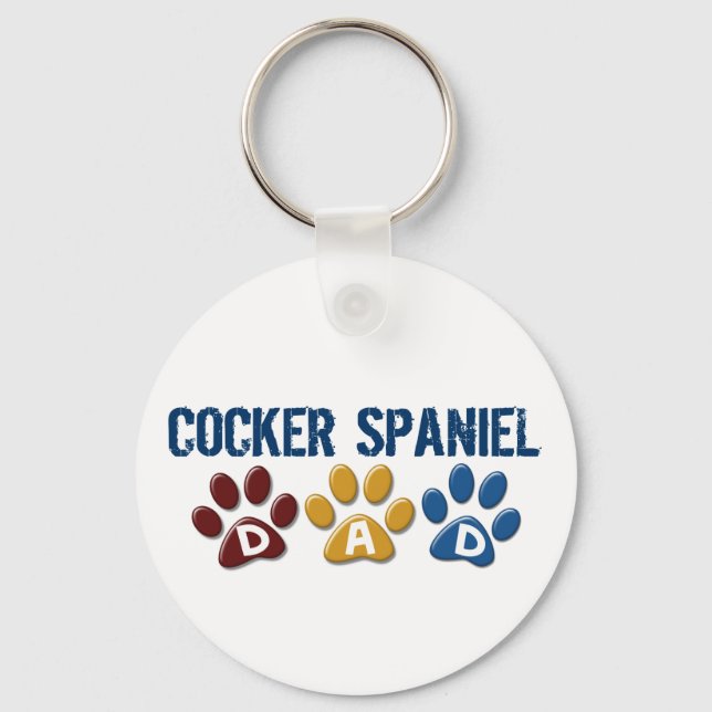 COCKER SPANIEL Dad Paw Print 1 Key Ring (Front)