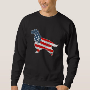 Cocker Spaniel Dog American Flag Patriotic Pet 4th Sweatshirt