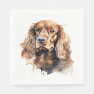 Cocker Spaniel, Dog Art, Cocker Spaniel Gift, Pet Napkin