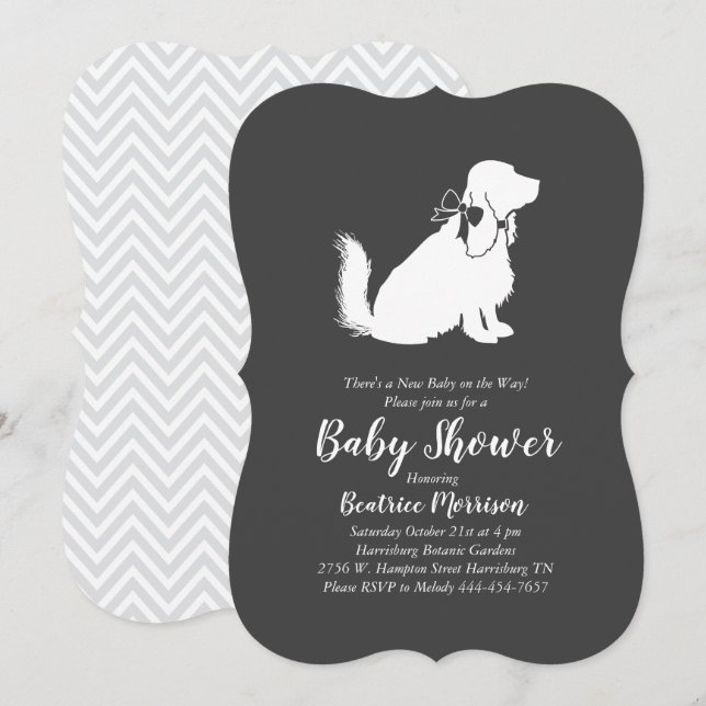 Cocker Spaniel Dog Baby Shower Gender Neutral Invitation (Front/Back)