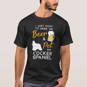 Cocker Spaniel Dog Beer Owner Xmas Birthday T-Shirt