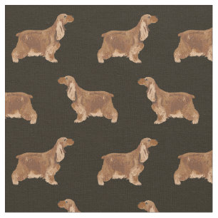 Cocker Spaniel dog black pattern Fabric