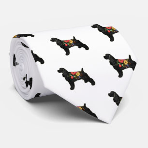 Cocker Spaniel Dog Breed Bohemian Floral Saddle Tie