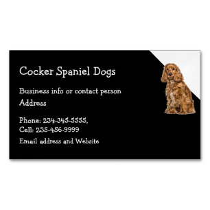 Cocker Spaniel Dog Breeder Pet Sitter Magnetic Business Card