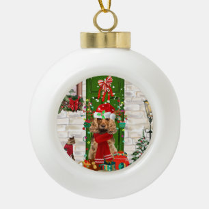 Cocker Spaniel Dog Christmas Ceramic Ball Christmas Ornament