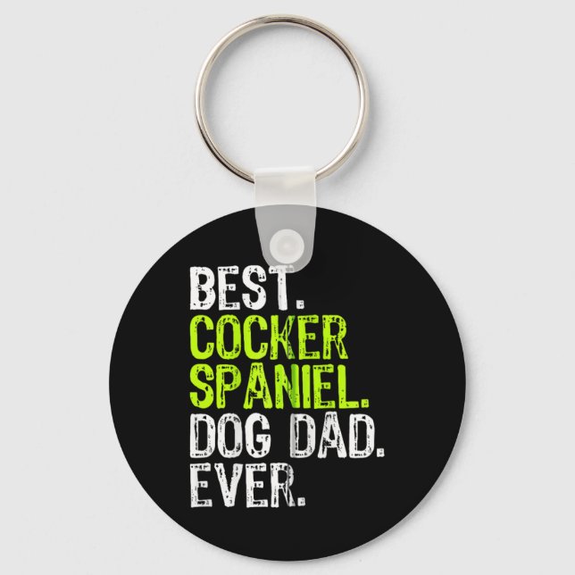 Cocker Spaniel Dog Dad Fathers Day Dog Lovers Zip  Key Ring (Front)