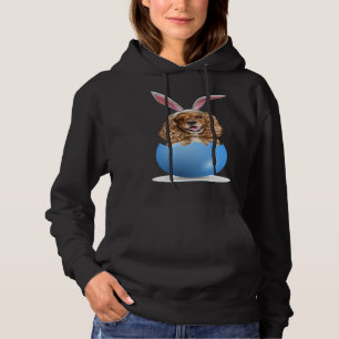 Cocker Spaniel Dog Easter Bunny Colored Egg Huntin Hoodie