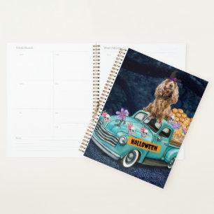 Cocker Spaniel Dog Halloween Truck Scary Night  Planner