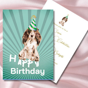 Cocker Spaniel Dog Happy Birthday Party Invitation