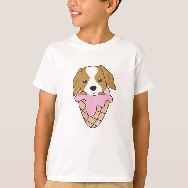 Cocker Spaniel Dog Ice Cream Waffle Cute Animals T-Shirt (Front)