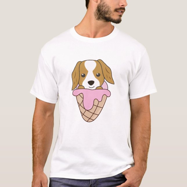 Cocker Spaniel Dog Ice Cream Waffle Cute Animals T-Shirt (Front)