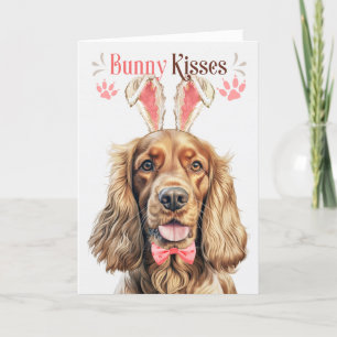 Cocker Spaniel Dog in Bunny Ears for Easter Holiday Card