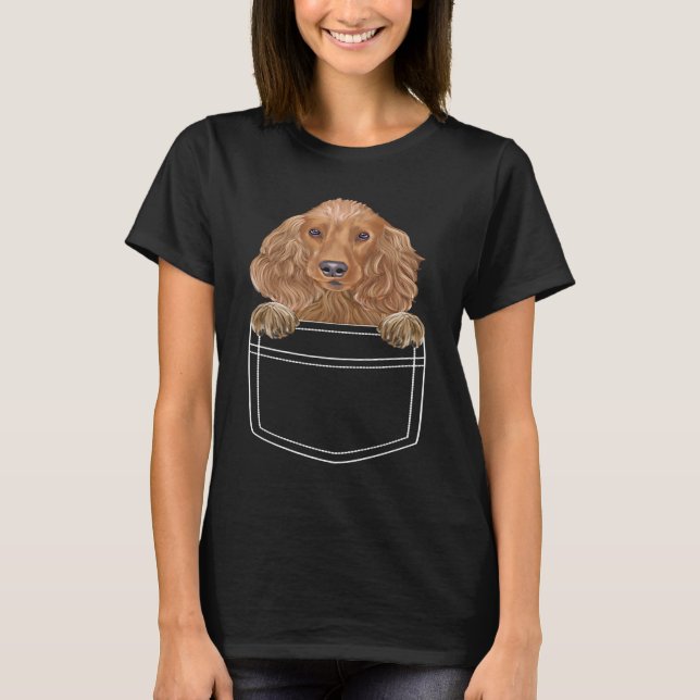 Cocker Spaniel Dog In Pocket  Dog T-Shirt (Front)