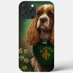 Cocker Spaniel Dog in St. Patrick's Day Dress iPhone 13 Pro Max Case