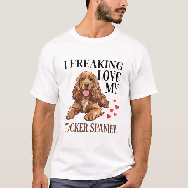 Cocker Spaniel Dog Lover Funny Heart T-Shirt (Front)