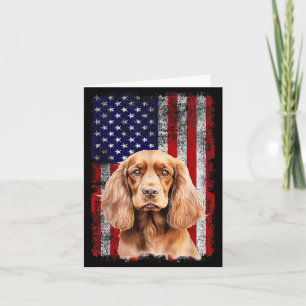 Cocker Spaniel Dog Lover US Flag 4th of July Card