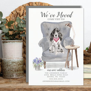 Cocker Spaniel Dog Moving Announcement