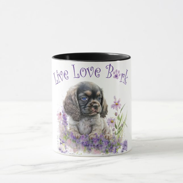 Cocker Spaniel Dog Mum Floral Mug (Center)