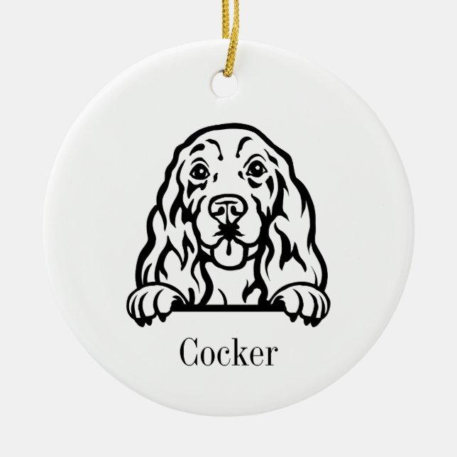 Cocker Spaniel dog ornament (Front)