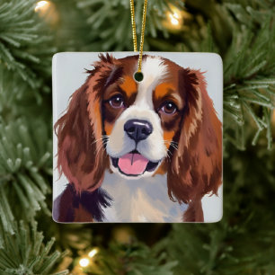Cocker Spaniel Dog Painting Ceramic Ornament