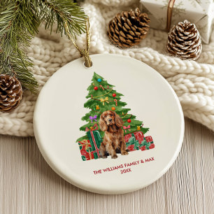 Cocker Spaniel Dog Personalised Christmas Ceramic Tree Decoration