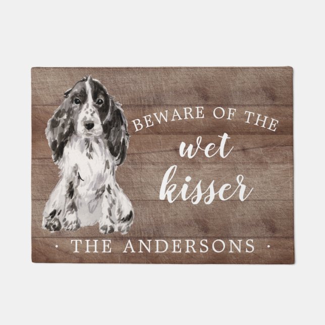 Cocker Spaniel Dog Personalised Door Mat (Front)