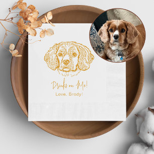 Cocker Spaniel Dog Personalised Drink On Me Napkin