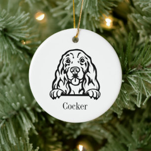 Cocker Spaniel dog  Personalised Pet Ornament, Cus Ceramic Tree Decoration