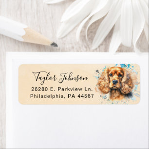 Cocker Spaniel Dog Return Address Label