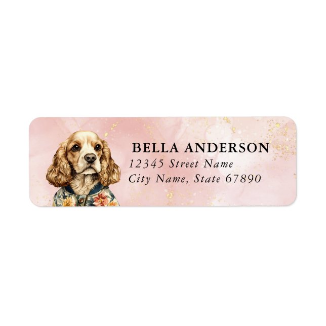 Cocker Spaniel Dog Return Address Labels (Front)