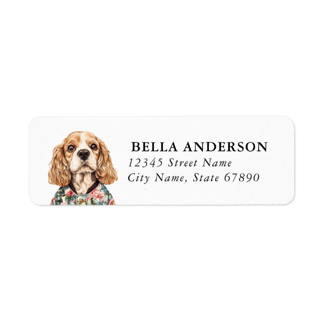 Cocker Spaniel Dog Return Address Labels (Front)