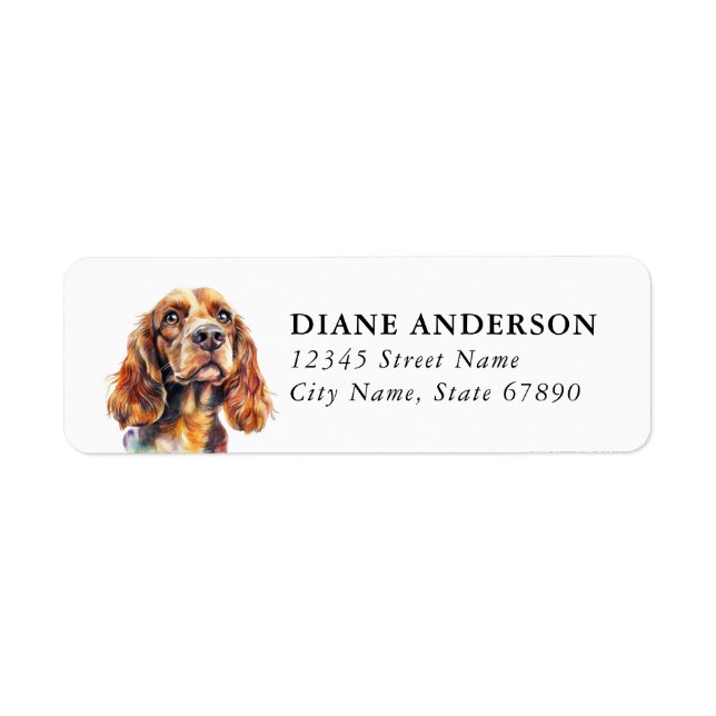 Cocker Spaniel Dog Return Address Labels (Front)
