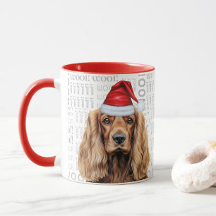 Cocker Spaniel Dog Santa Woof Christmas Mug