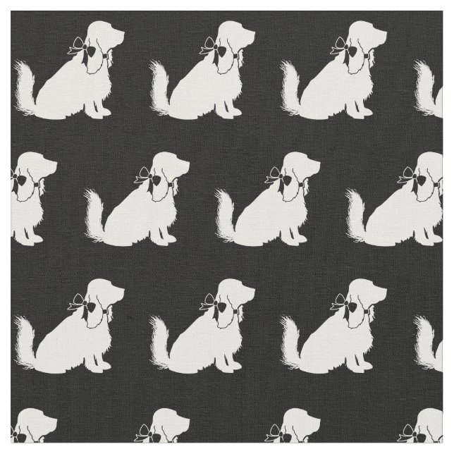 Cocker Spaniel Dog Silhouette Pet Fabric (Close Up)