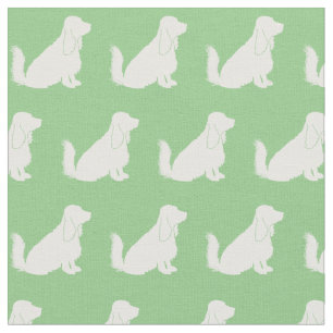 Cocker Spaniel Dog Silhouette Pet Sage Green Fabric