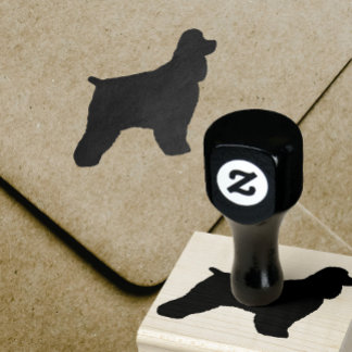Cocker Spaniel Dog Silhouette Rubber Stamp