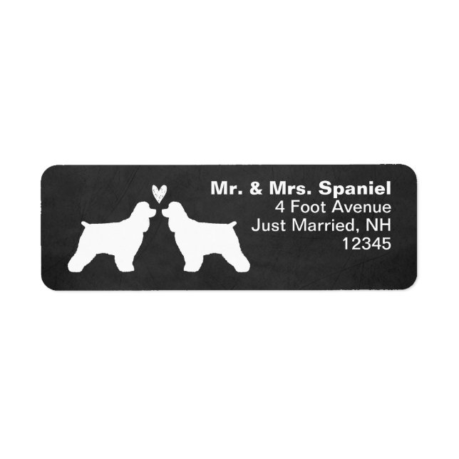 Cocker Spaniel Dog Silhouettes with Heart (Front)