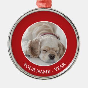 Cocker spaniel dog sleeping metal tree decoration