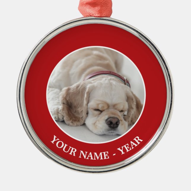 Cocker spaniel dog sleeping metal tree decoration (Front)