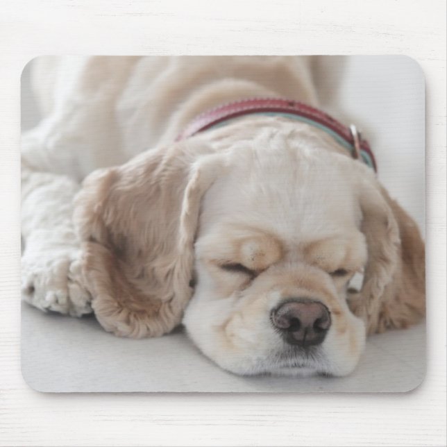 Cocker spaniel dog sleeping mouse pad (Front)