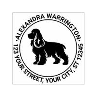 Cocker Spaniel Dog Standing Sil Name Ret Address