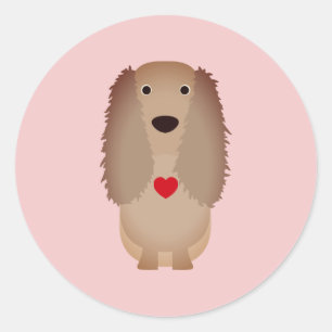 Cocker Spaniel Dog Valentine, Valentine's Day Classic Round Sticker