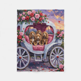 Cocker Spaniel Dog Valentine's Day Fleece Blanket