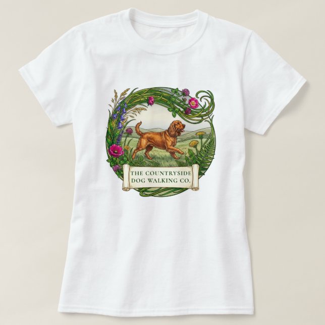 Cocker Spaniel Dog Walking Training Clothing T-Shirt (Design Front)