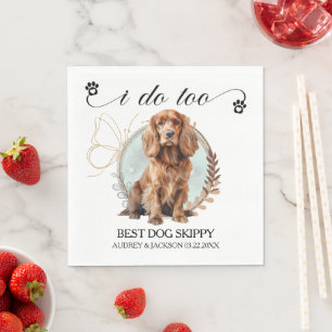 Cocker Spaniel Dog Wedding Napkins With Dogs Photo