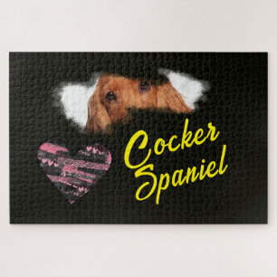 Cocker Spaniel Eyes Solid Colour 1000 piece Jigsaw Puzzle