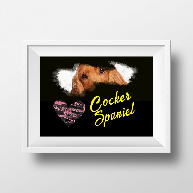 Cocker Spaniel Eyes Solid Colour Poster (Creator Uploaded)