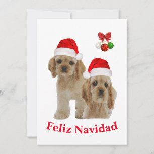 Cocker spaniel Feliz Navidad Invitation