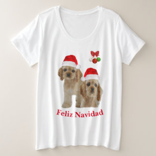 Cocker spaniel Feliz Navidad Plus Size T-Shirt